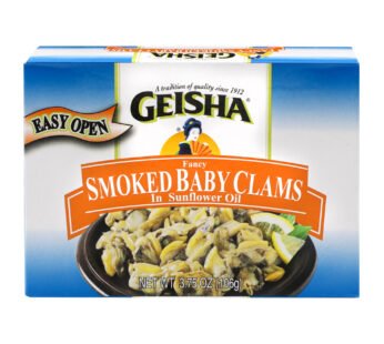 Geisha Fancy Smoked Baby Clams in Sunflower Oil (3.75oz)